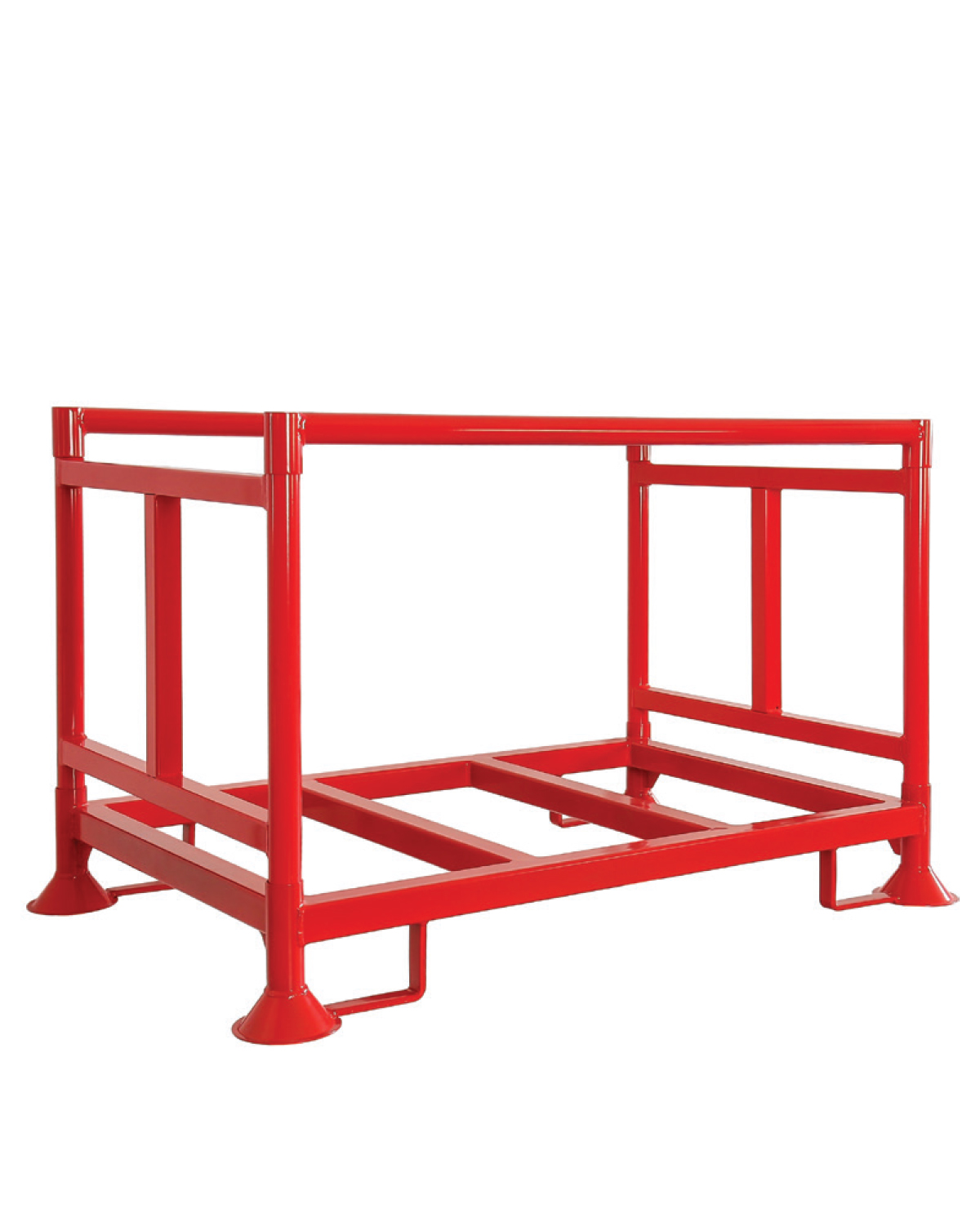 Stackable Steel Pallet, Standard, 2 Short sides H 1200 mm + 2 Long Spacebars