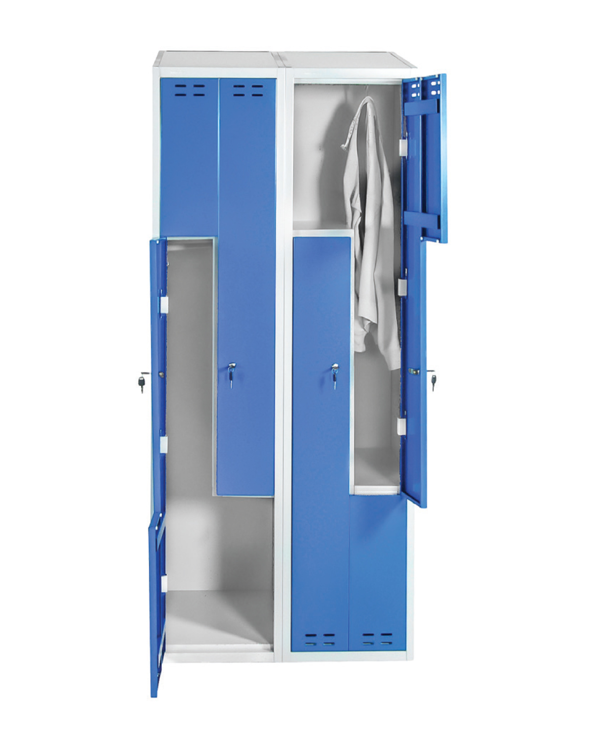 Storage Z-Locker Blue, W 800 mm, 4-door