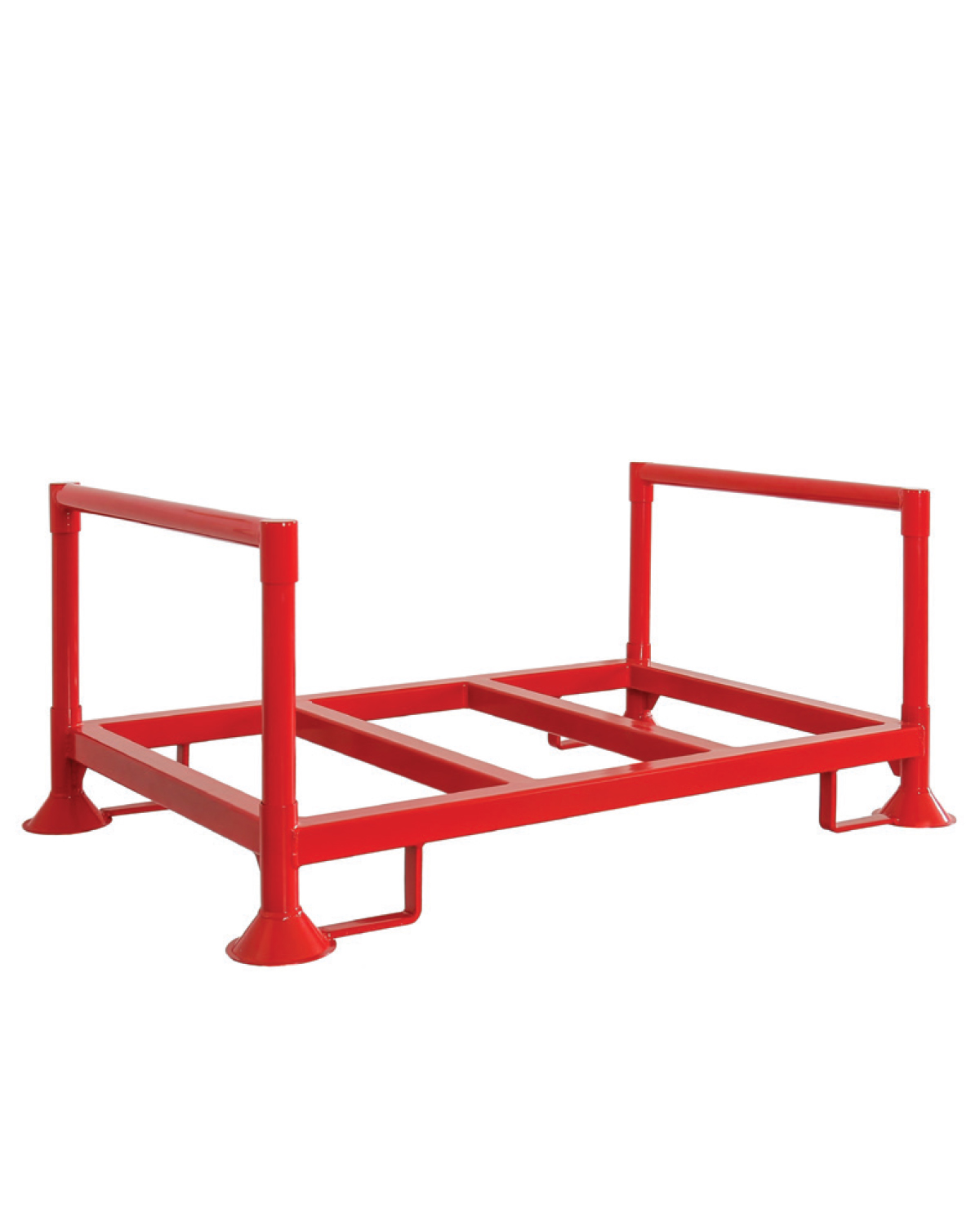 Stackable Steel Pallet, Basic, 4 tubes H 500 mm + 2 Short Spacebars