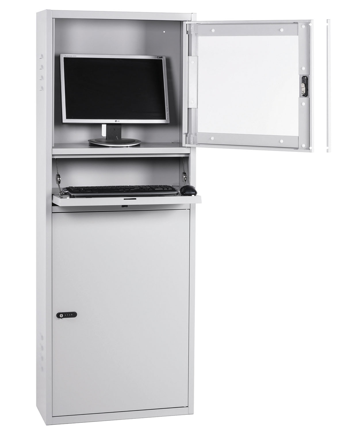 Computer Cabinet, Compact, D 280 mm, Grey