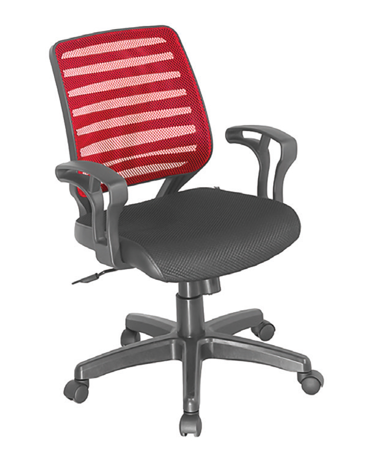 Office Swivel Chair, Red Mesh Back