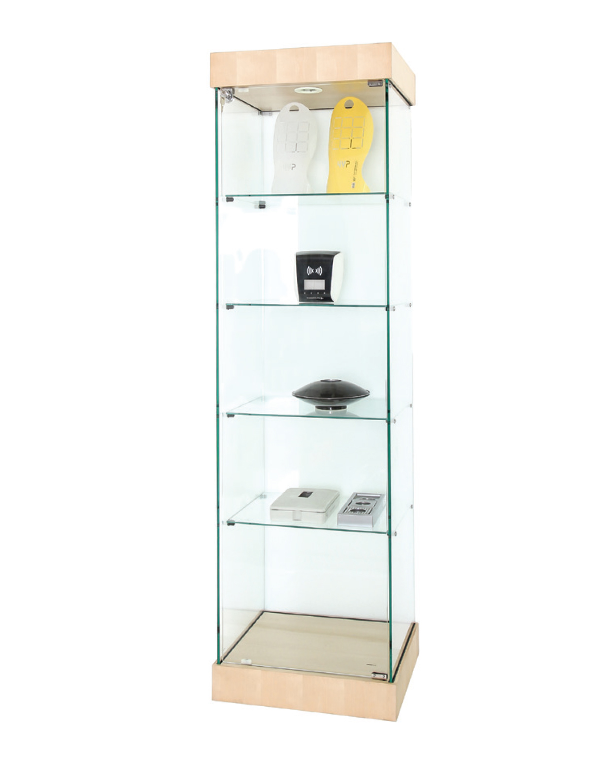 Glass Display Cabinet, Birch, H 1680 mm