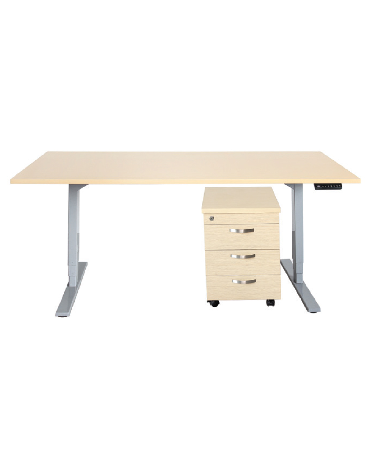 Office Standing Desk Rectangle + Drawer unit, W 1800 mm