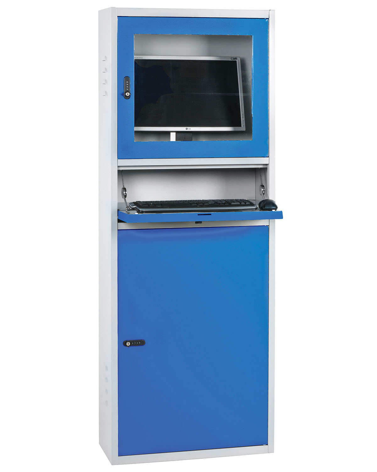 Computer Cabinet, Compact, D 280 mm, Blue