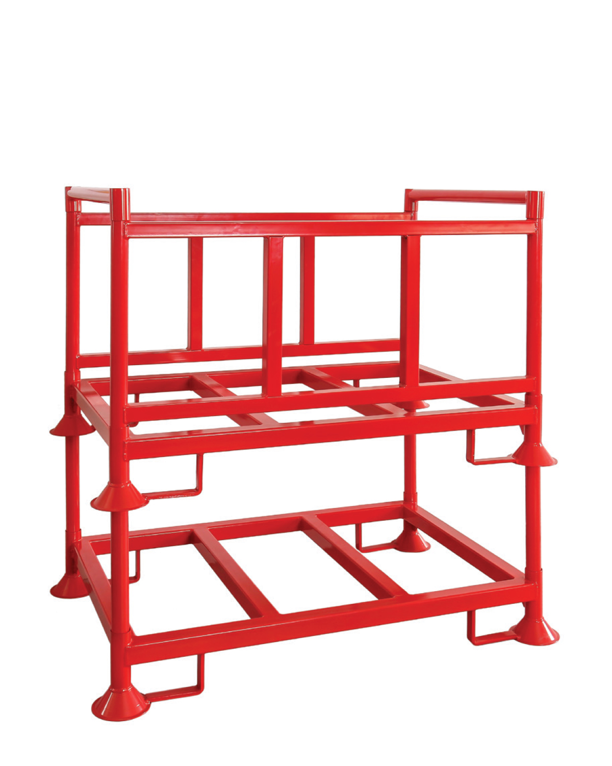 Stackable Steel Pallet, 2 levels with 2 Long Sides H 500 mm