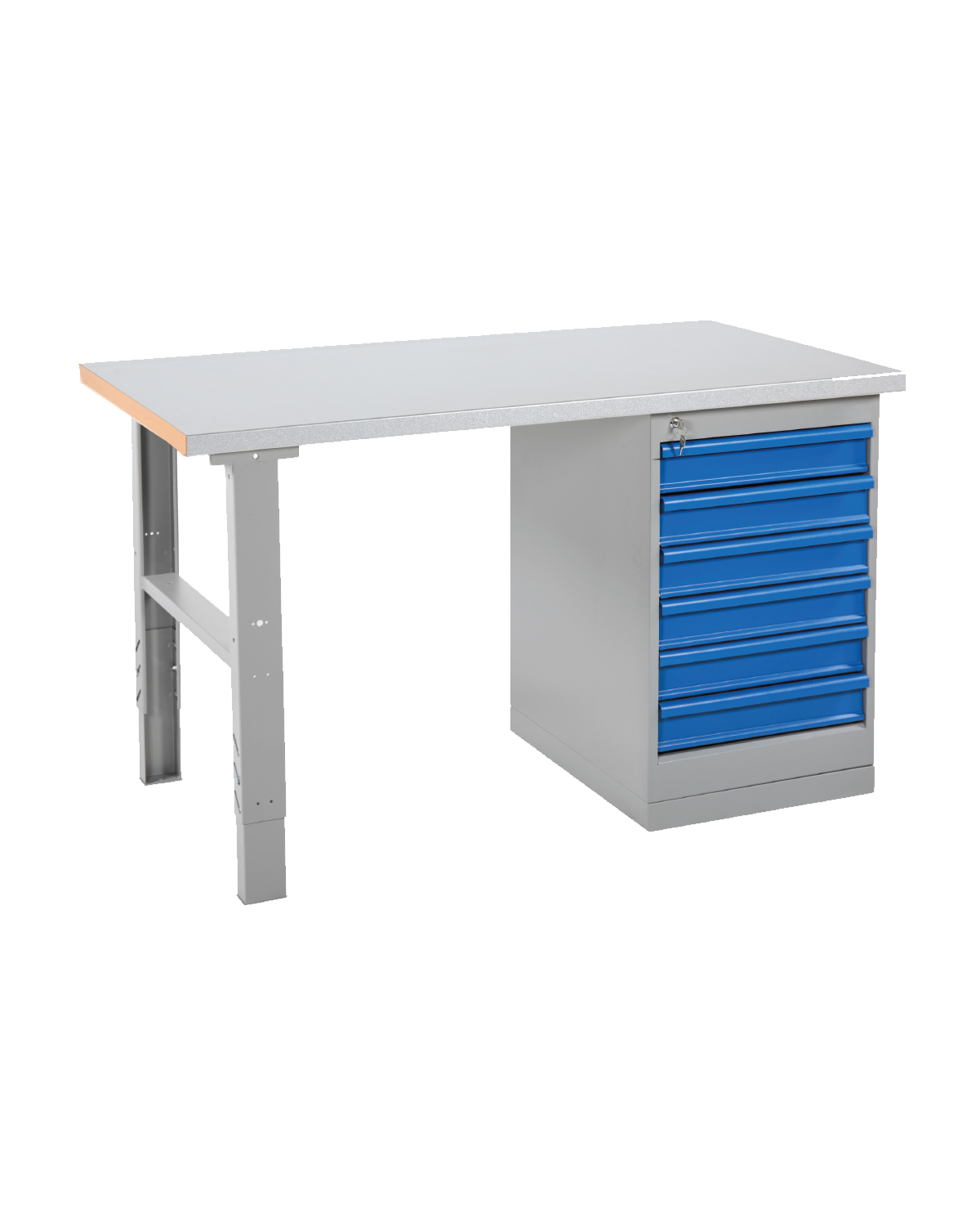 Workbench Strong, 6 drawers, Aluzink, W 1600 mm
