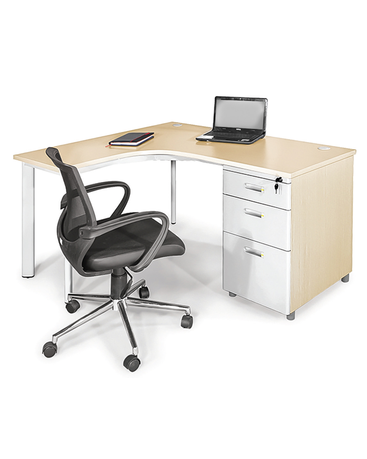 Shape Corner Desk, 3-drawer, W 1600 mm, Right corner