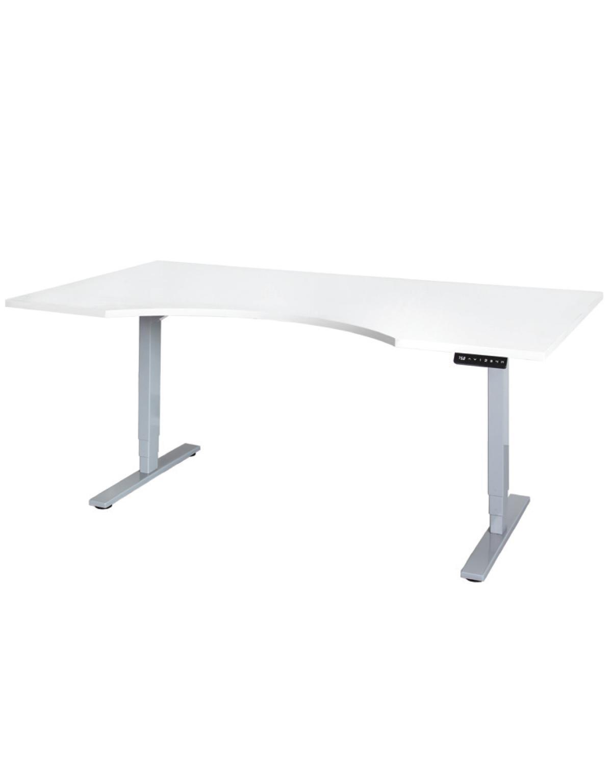 Office Standing Desk, Curved, Whtie, W 1800 mm