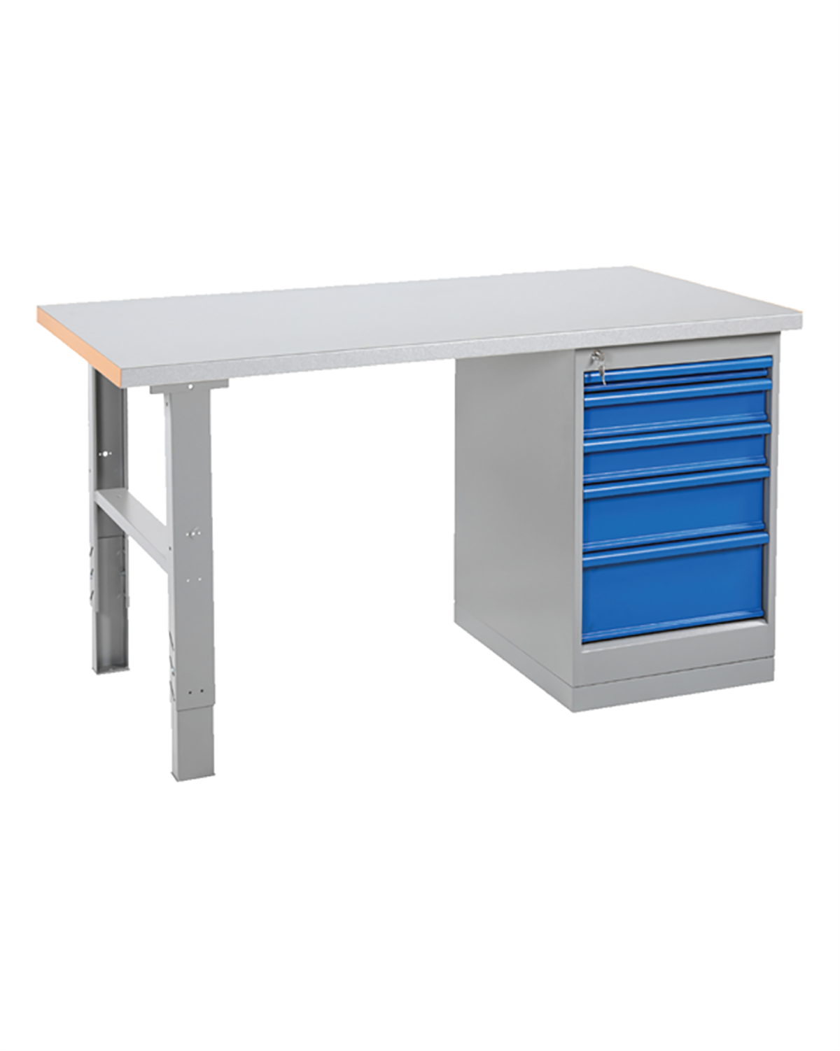 Workbench Strong, 5 drawers, Aluzink, W 2000 mm