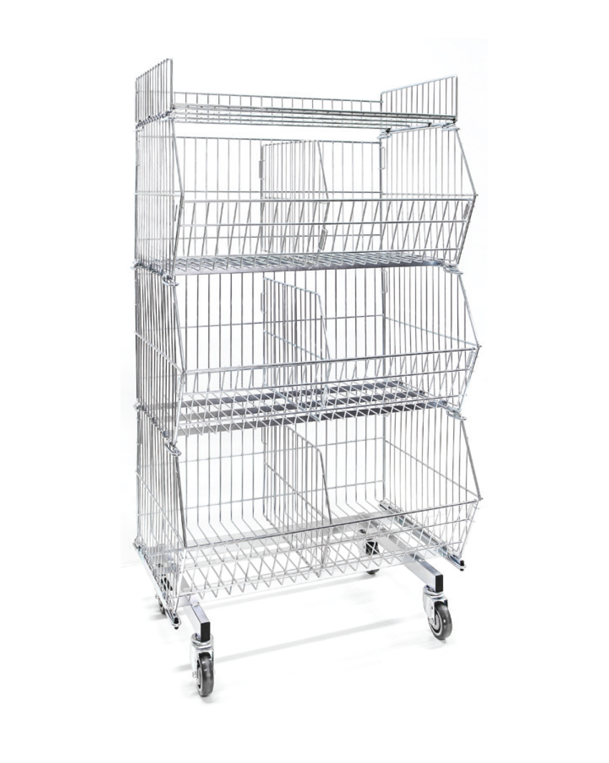 Mobile Basket Shelves, 1 divider/basket, W 900 mm