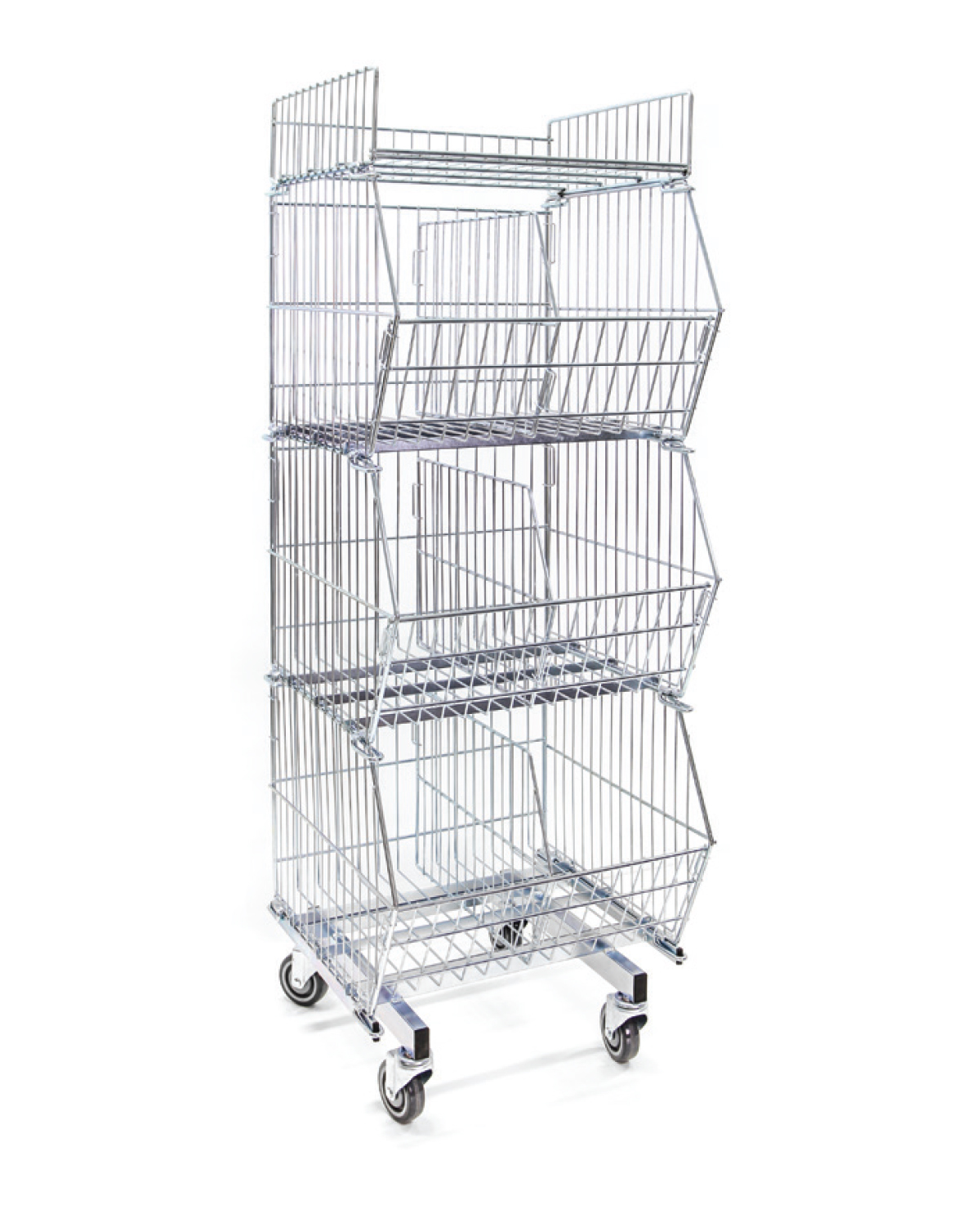 Mobile Basket Shelves, 1 divider/basket, W 600 mm