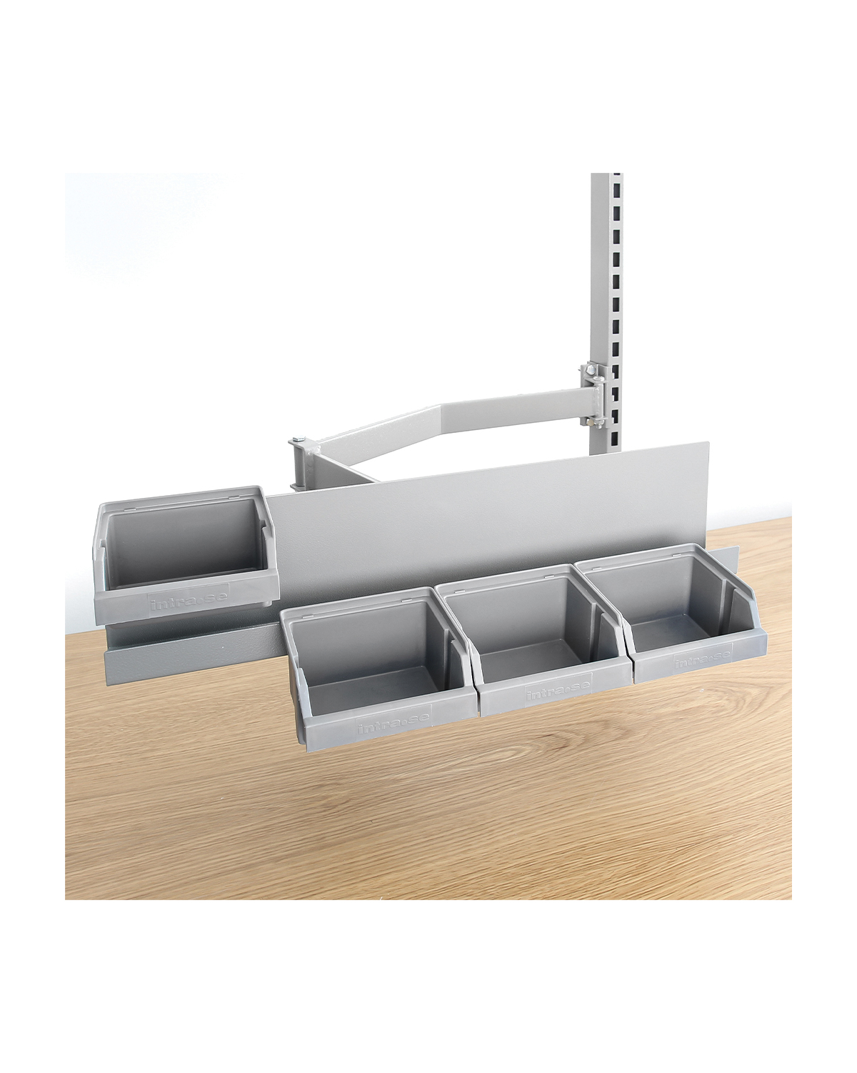 Flexible arm for Workbench, Plastic bin Holder