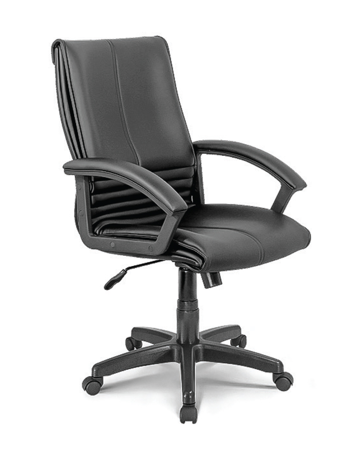 Office Swivel Chair, Black Faux leather