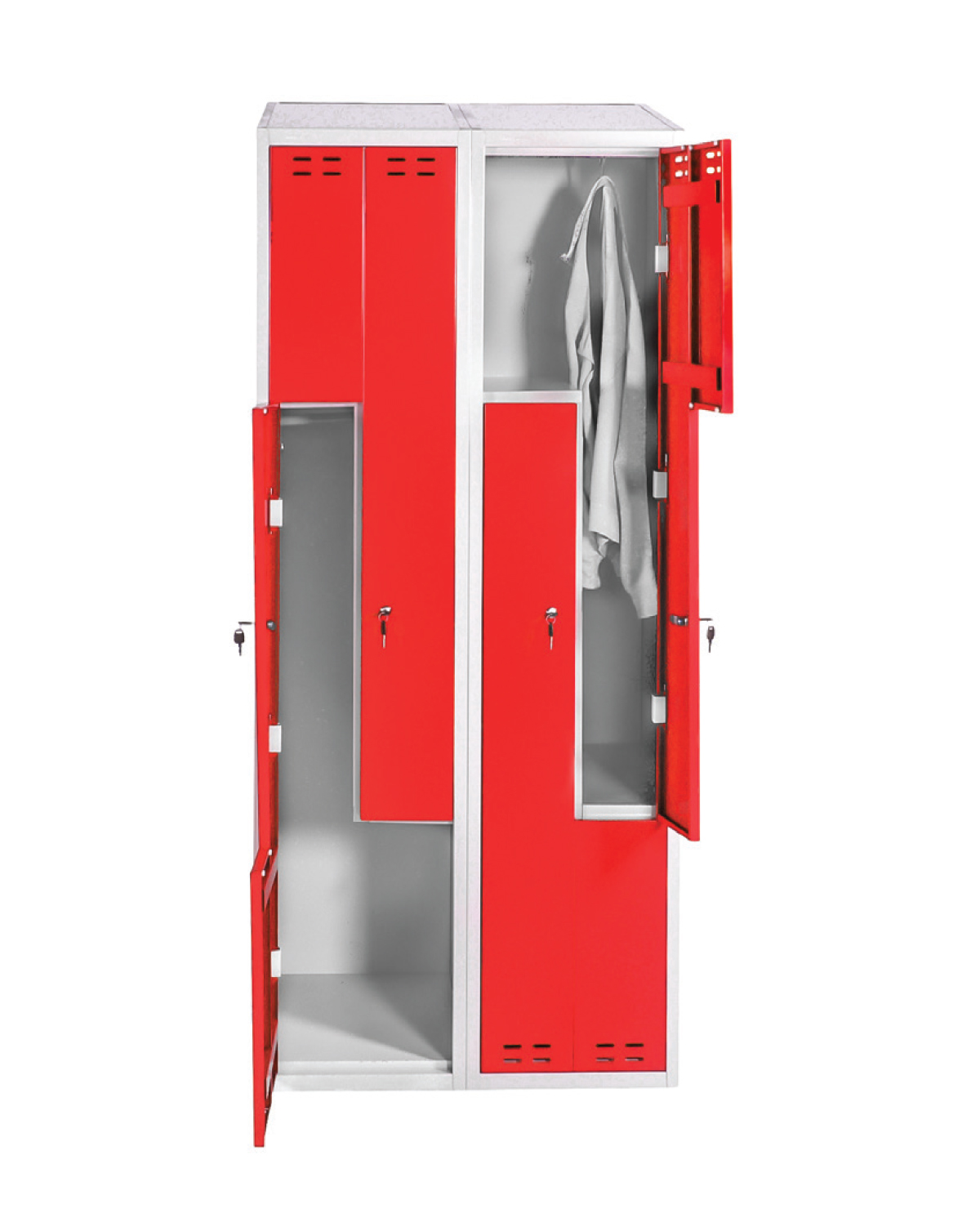 Storage Z-Locker Red, W 800 mm, 4-door