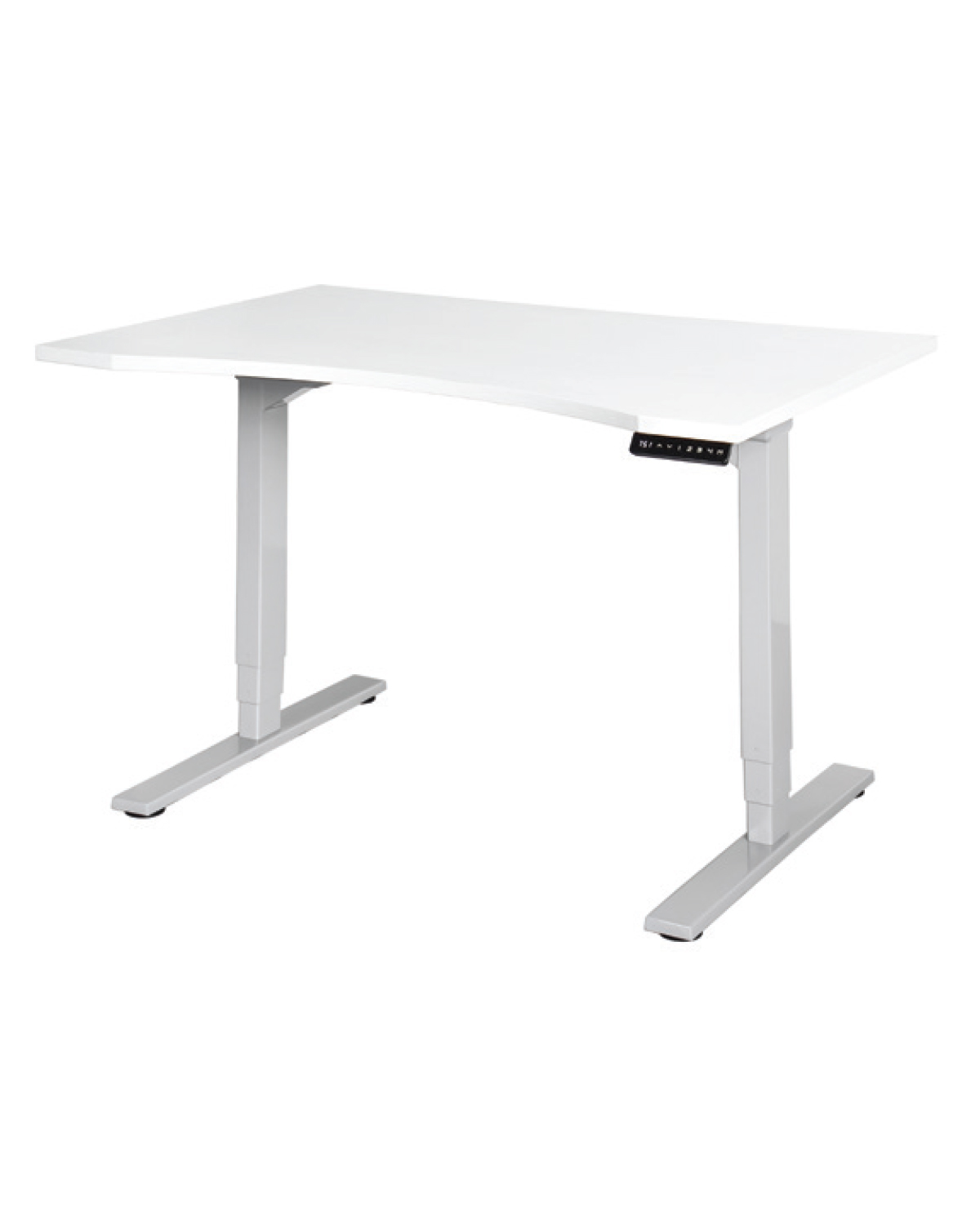 Office Standing Desk, Curved, White, W 1200 mm