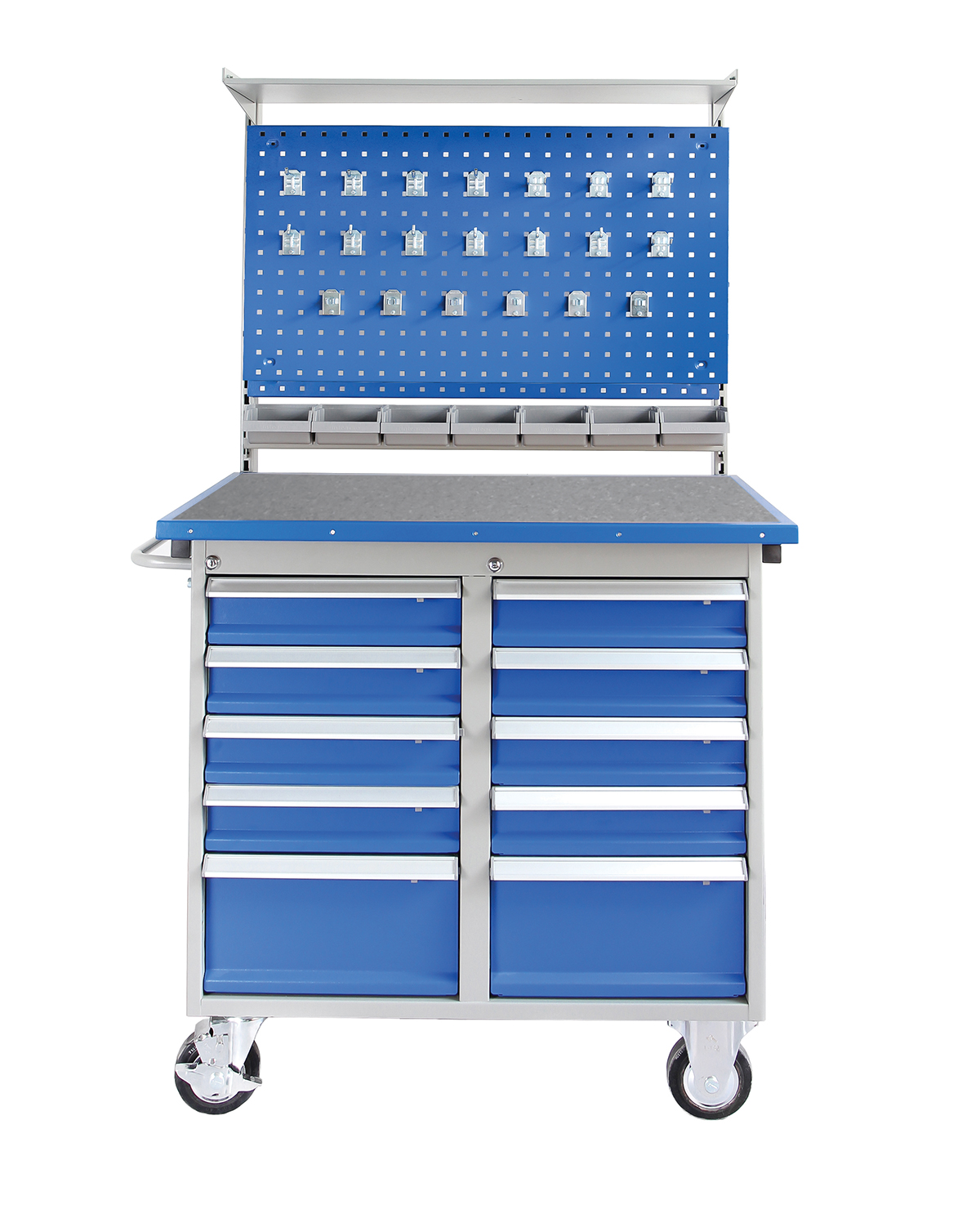 Mobile Workstation, 10 drawers, Vinyl worktop
