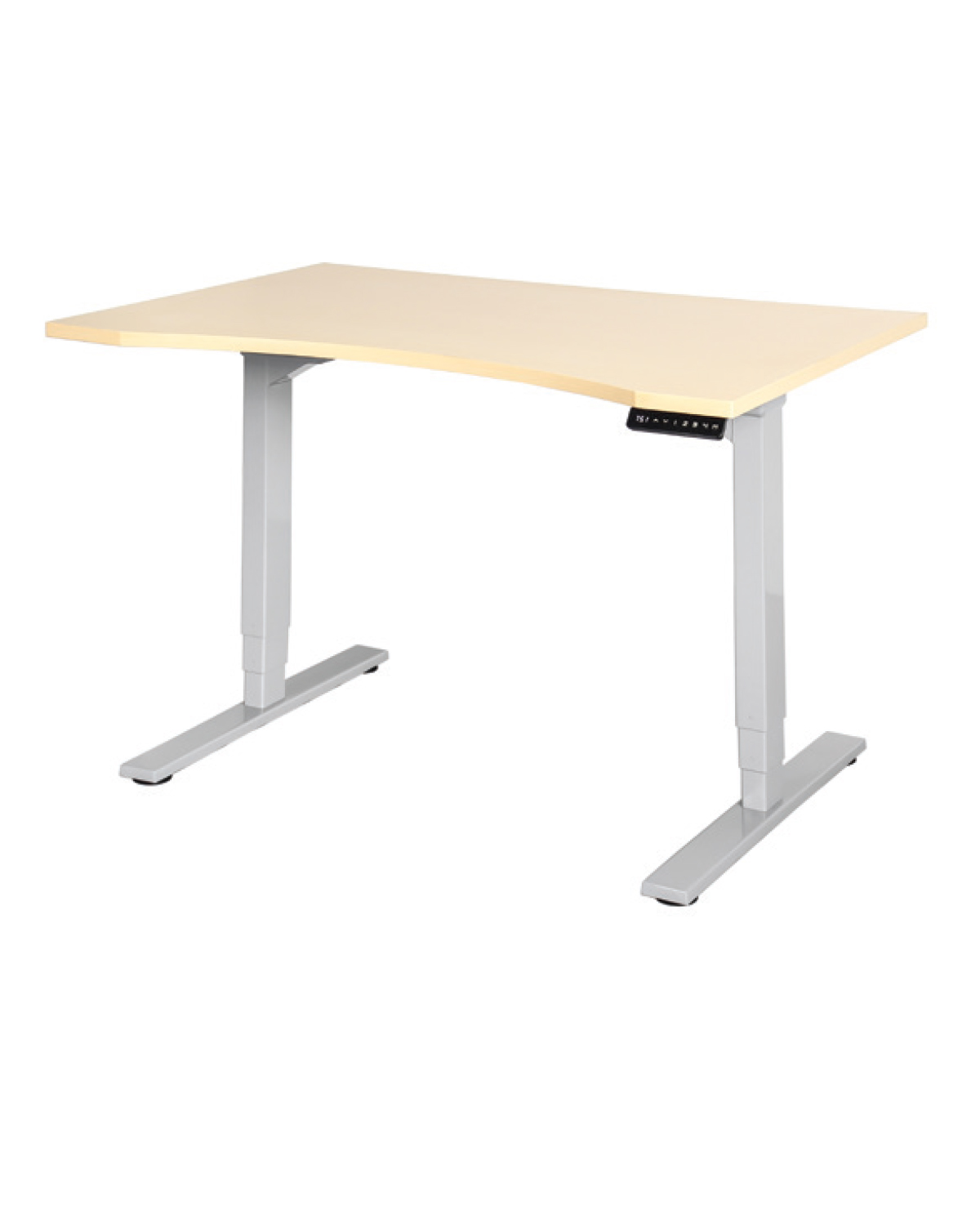Office Standing Desk, Curved, Birch, W 1200 mm