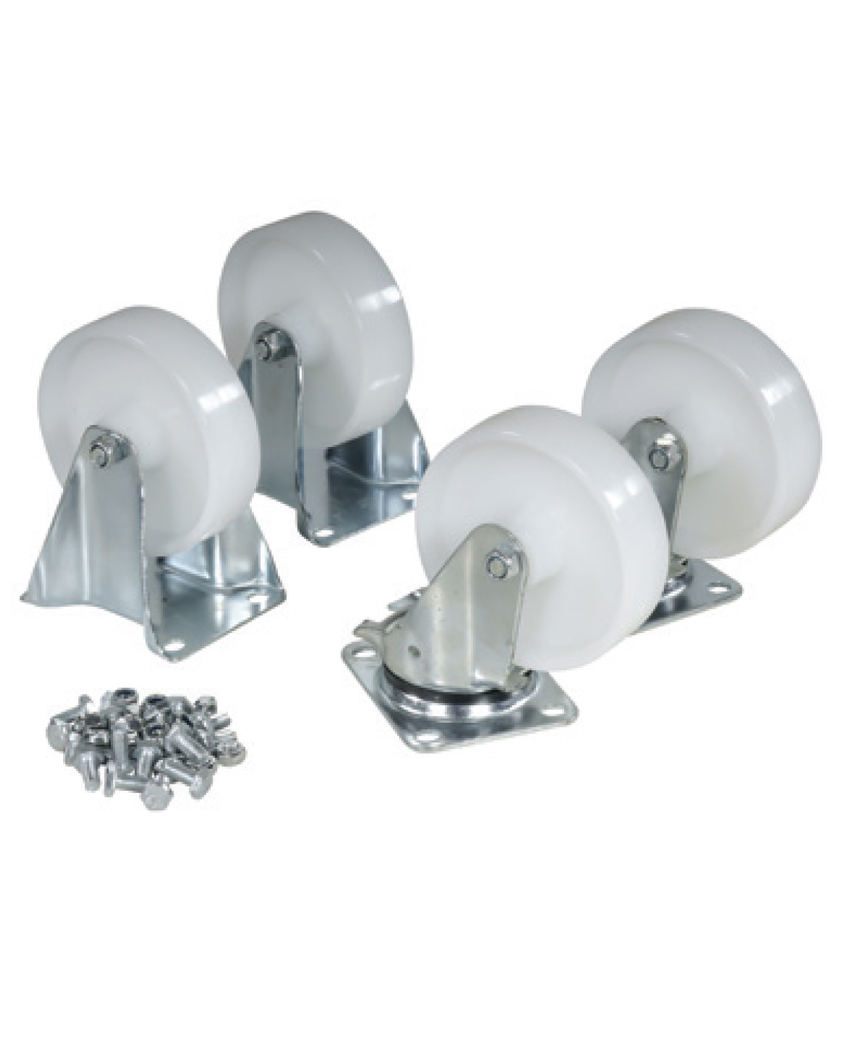 Rubber Wheel with stainless steel case, set of 4