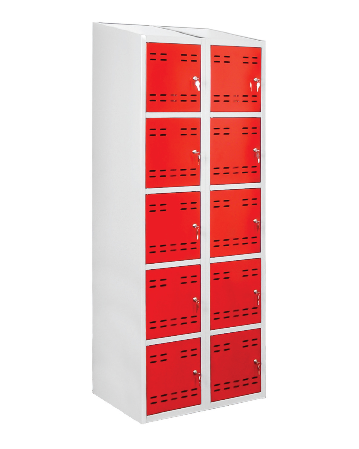 Storage Locker Red, W 700 mm,10-door