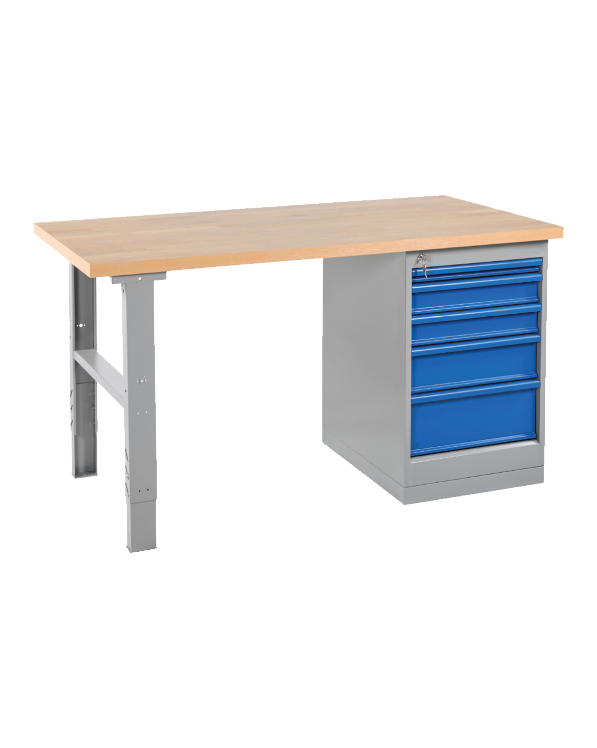 Workbench Strong, 5 drawers, Oak, W 2000 mm